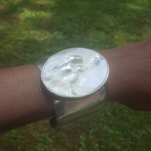 Silver and Mother of Pearl Cuff bracelet